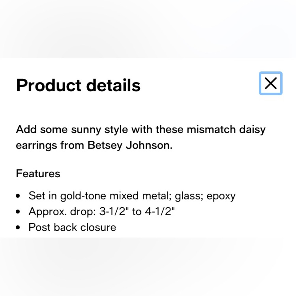 Betsey Johnson Gold and Green Daisy Drop Earrings - Picture 3 of 6